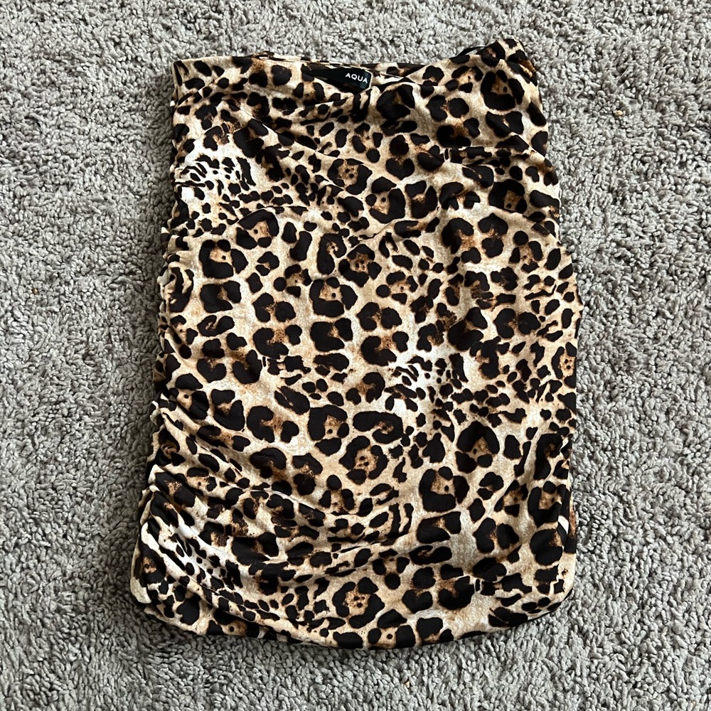 Aqua Cheetah print tube top